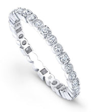 BEVERLY K 18K White Gold Diamond Eternity Wedding or Anniversary Band